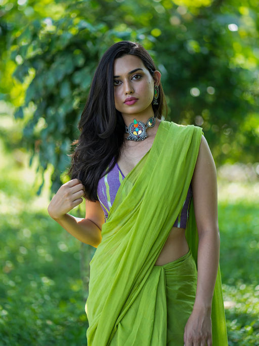 Premium and Luxe Green Handloom Soft Cotton Saree