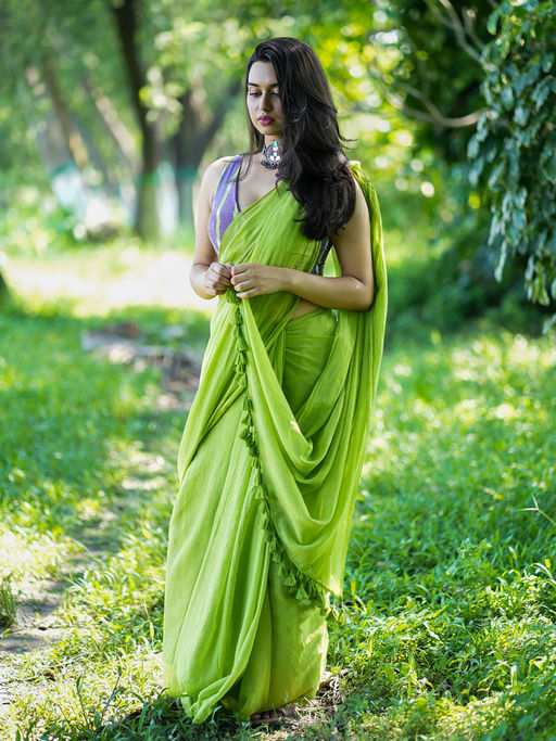 Premium and Luxe Green Handloom Soft Cotton Saree