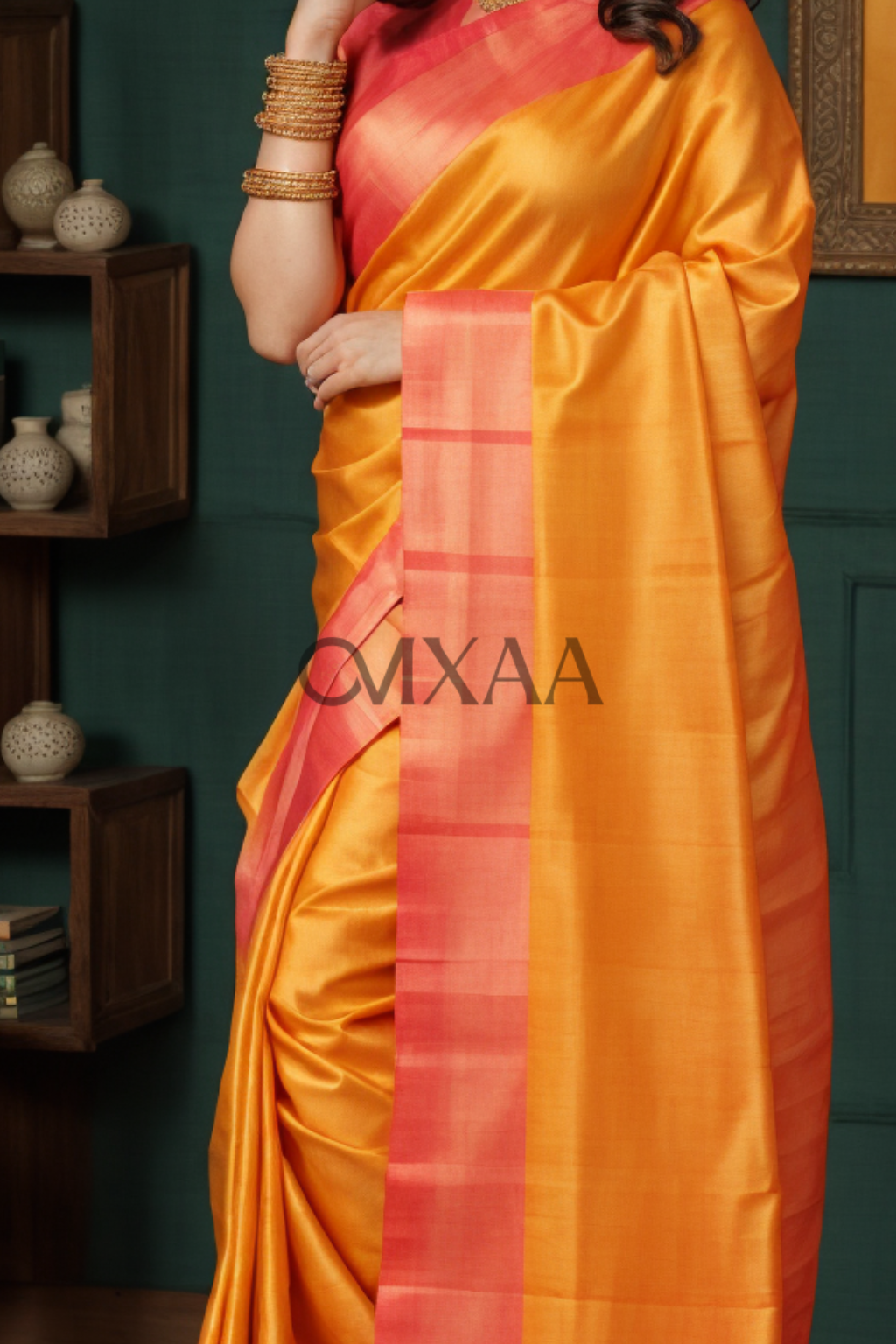 Sunny Radiance: Yellow Handloom Chanderi Cotton Silk Saree