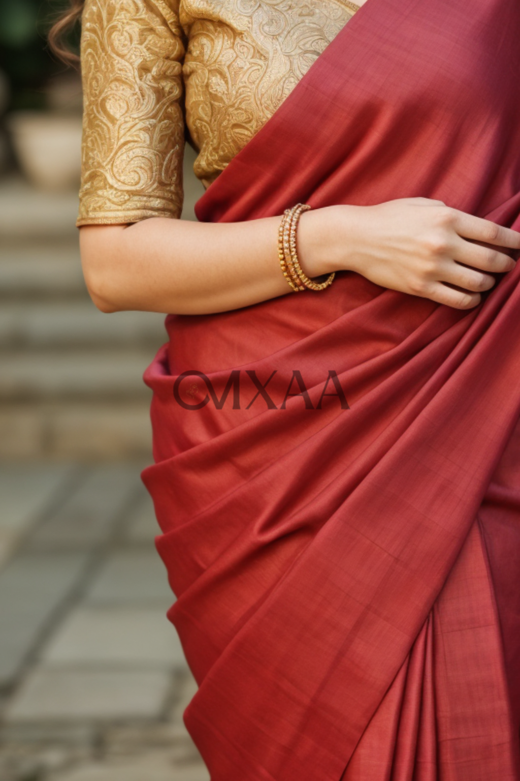 Red Luxurious Muslin Silk Saree