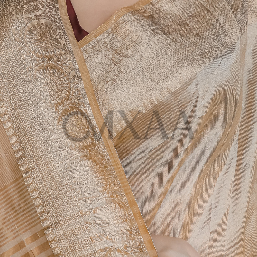 Golden Muslin Silk Luxurious Saree