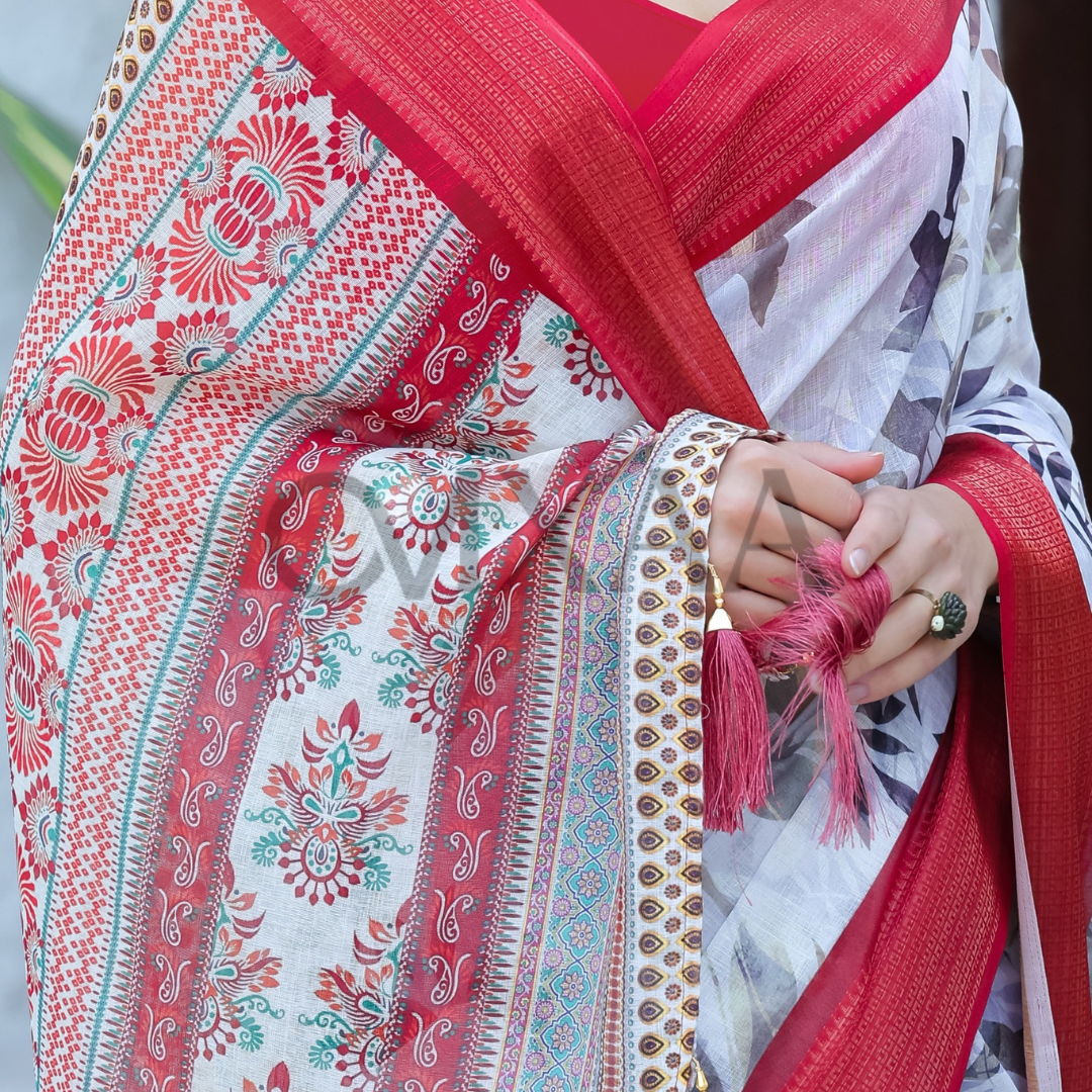 Pure Linen Saree