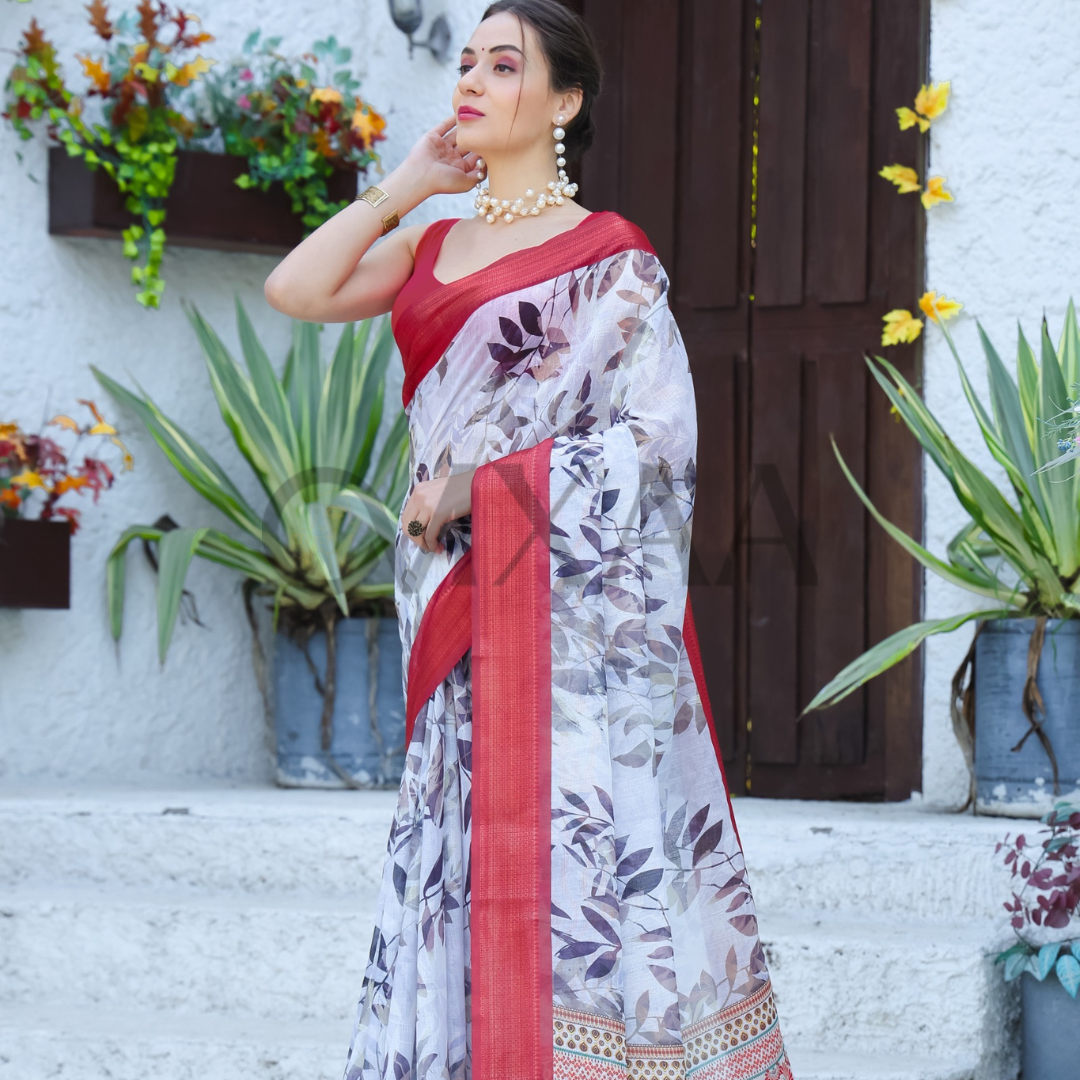 Pure Linen Saree