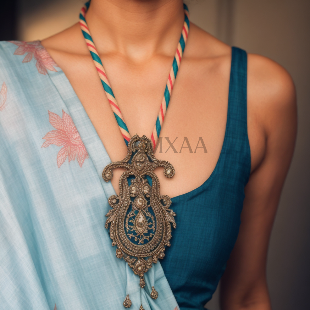 Serene Sky- Chanderi Cotton Silk Saree in Sky Blue