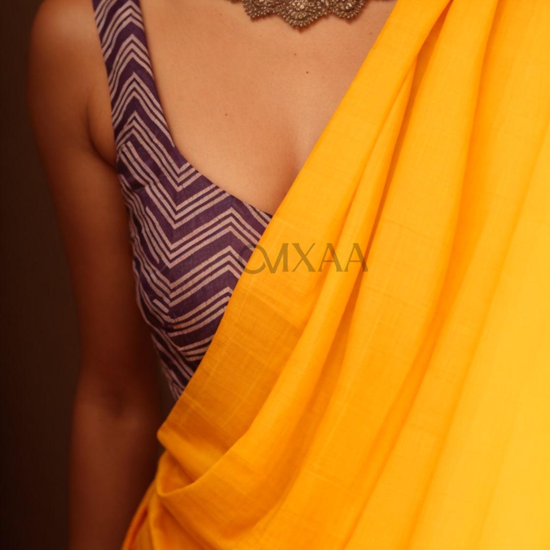 Sunny Radiance- Yellow Chanderi Cotton Silk Saree