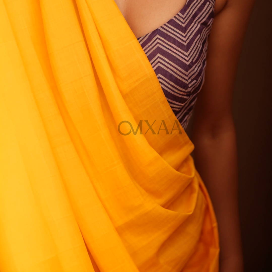 Sunny Radiance- Yellow Chanderi Cotton Silk Saree