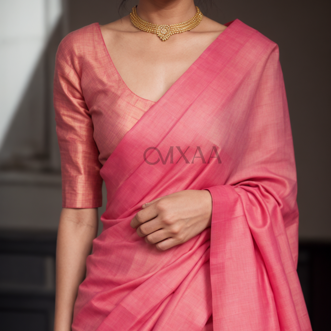 Candy Blush- Premium Muslin Saree