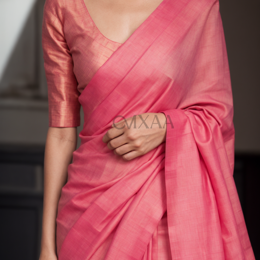 Candy Blush- Premium Muslin Saree