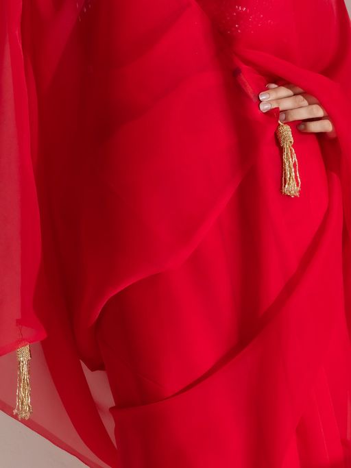 Premium and Luxe Red Soft Organza Saree