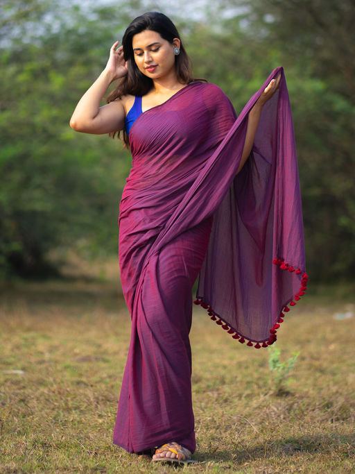 Premium and Luxe Magenta Color Handloom Cotton Saree