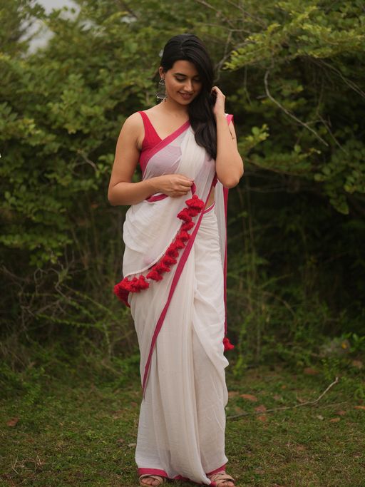 Premium and Luxe Rich Red Color Handloom Cotton Saree