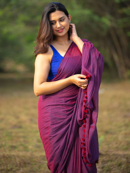 Premium and Luxe Magenta Color Handloom Cotton Saree